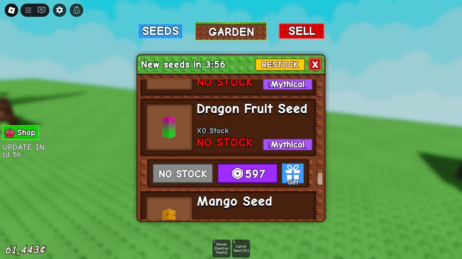 The Dragon Fruit in the Seed Shop (Image via Roblox)